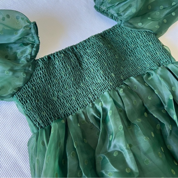 Lace & Beads Polka Dot Babydoll Dress - Picture 8 of 14